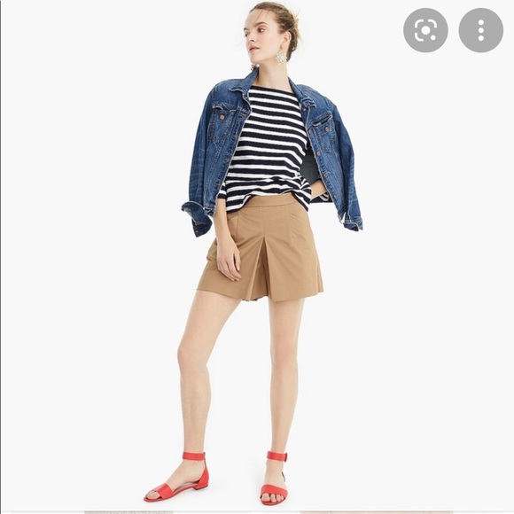 NWT J.CREW Women's Skort / Short Sz 8 Camel Cotton With Slight Stretch L1413 - Picture 2 of 10